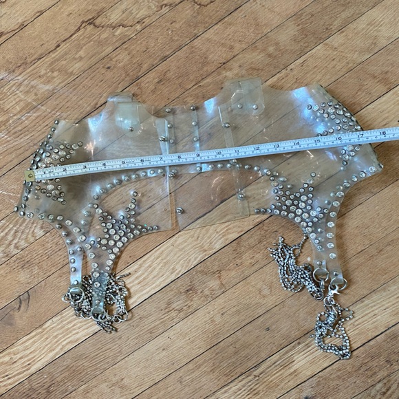 Clear crystal garter belt showgirl costume showstopper - Picture 12 of 14